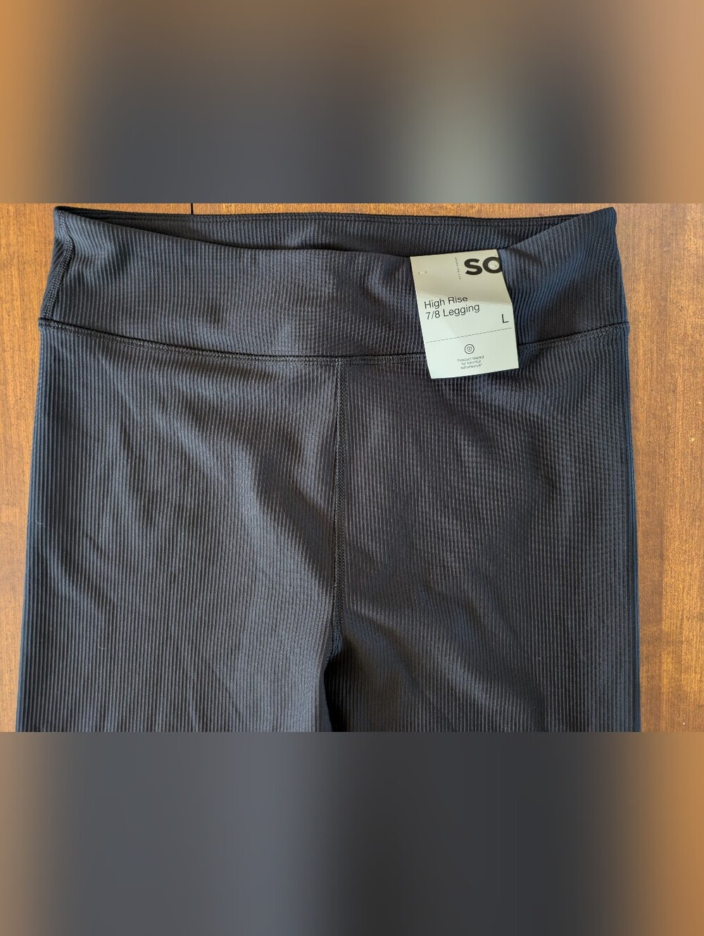 NWT SO Black Ribbed 7/8 Leggings Large